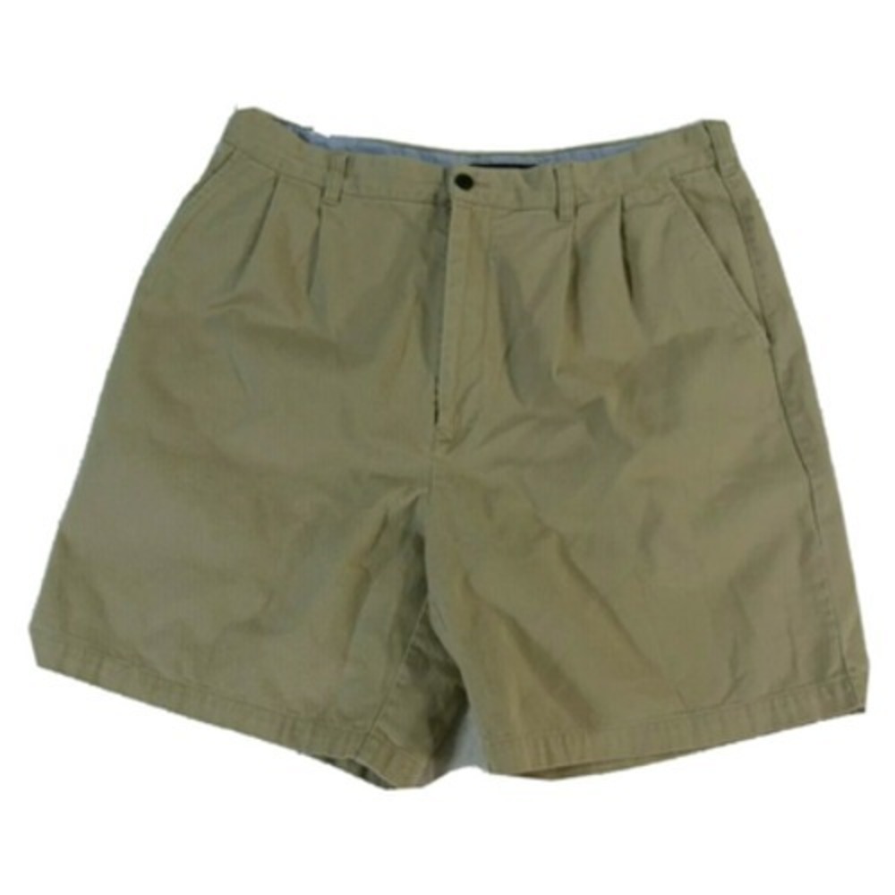 Tommy Hilfiger Golf Shorts‎ Men's 36 x 10 Khaki Tan Beige Pleated Cotton Outdoor